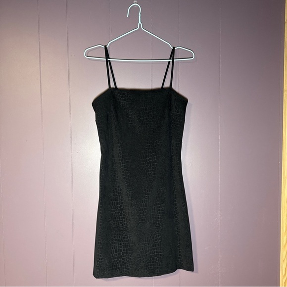 Vintage Y2K Byer Too! Black Snake Print Suede Mini Dress – Size 5 – Made in USA - Picture 2 of 6